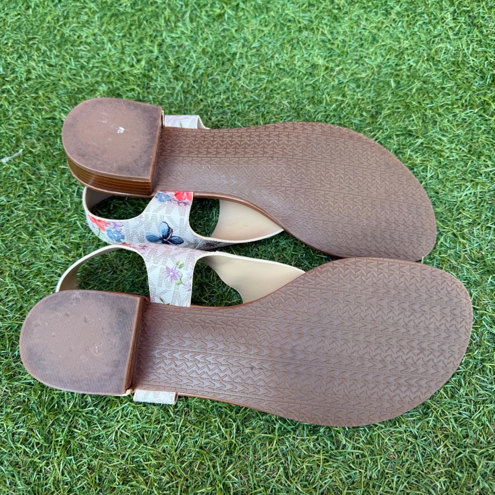 Michael Kors Floral Logo Thong Wedge Sandals‎ Womens Size 9.5M - Picture 9 of 10